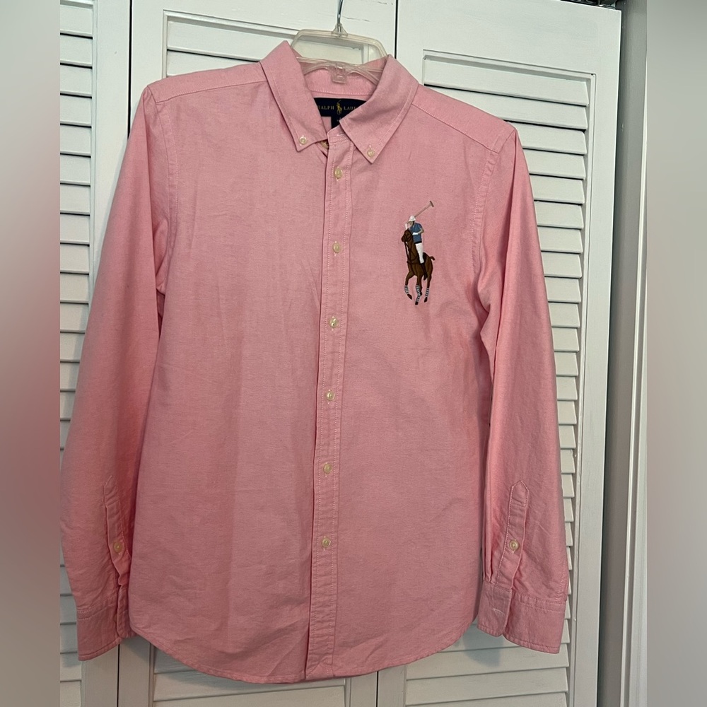 Ralph Lauren Pink Button Down Shirt Classic Style